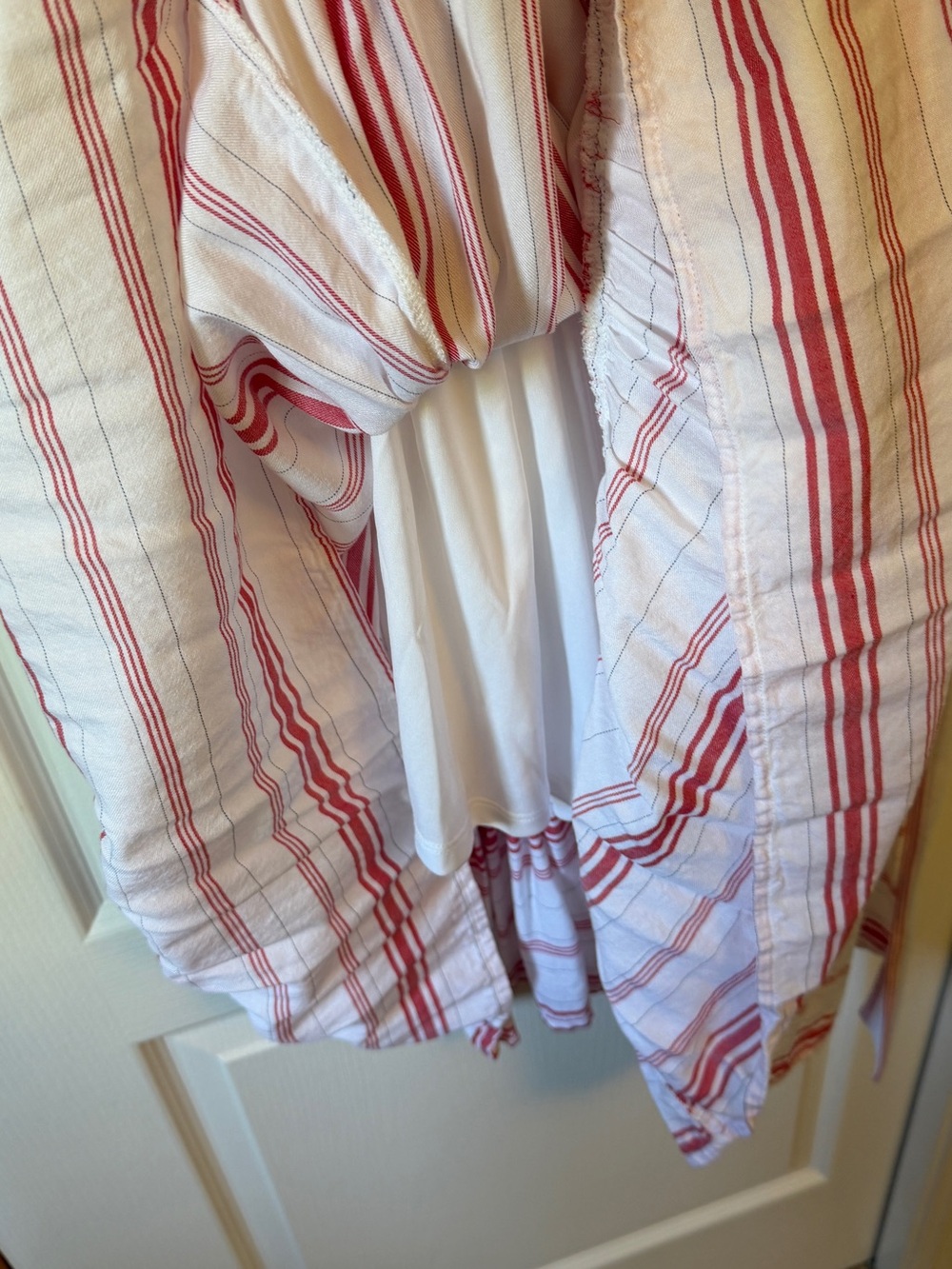 Torrid White and Red Striped Midi Dress with Tie Waist - Picture 8 of 12